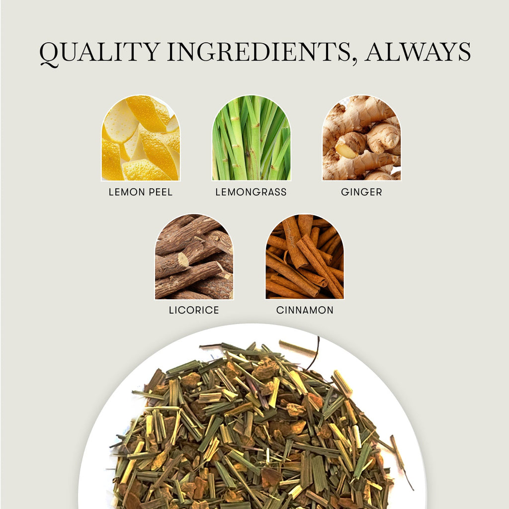 Lemon Ginger Root | 50 Tea Bags | Organic Herbal Tea - Luxmi Estates USA