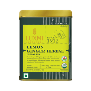 Lemon Ginger Root | 50gm | Organic Herbal Tea pack of 2 - Luxmi Estates USA