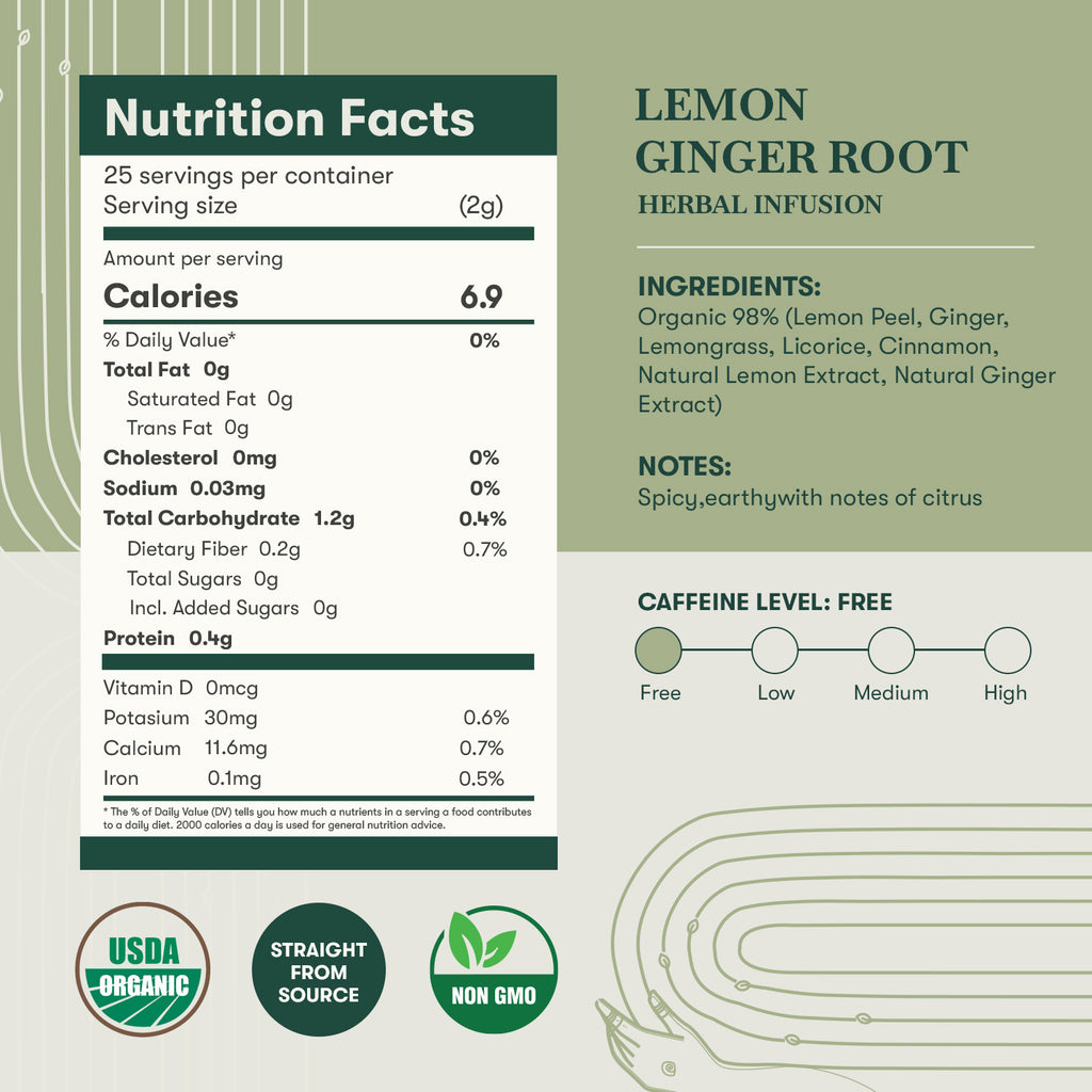 Lemon Ginger Root | 50gm | Organic Herbal Tea