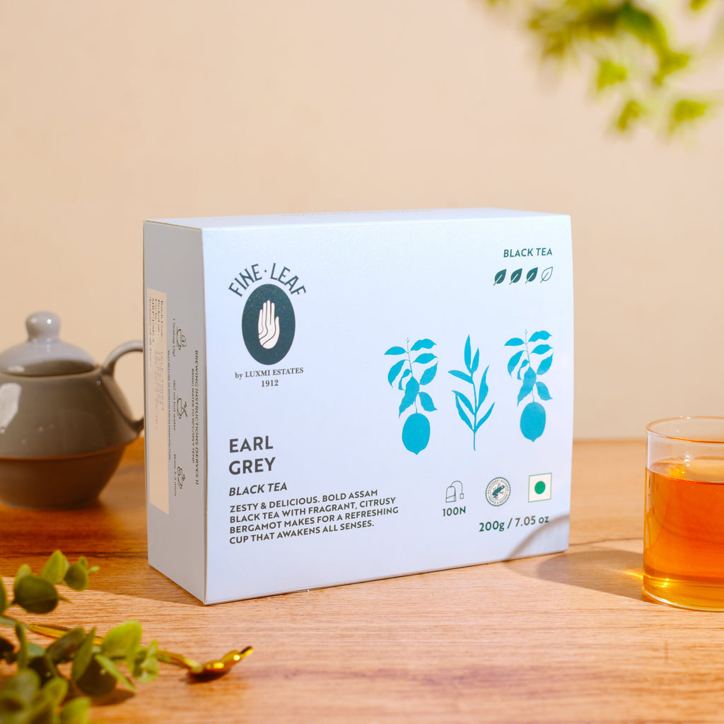Luxmi Estates - Fine Leaf - Earl Grey | 100 Tea Bags * 2g each | 200g Pack | Black Tea - Luxmi Estates USA