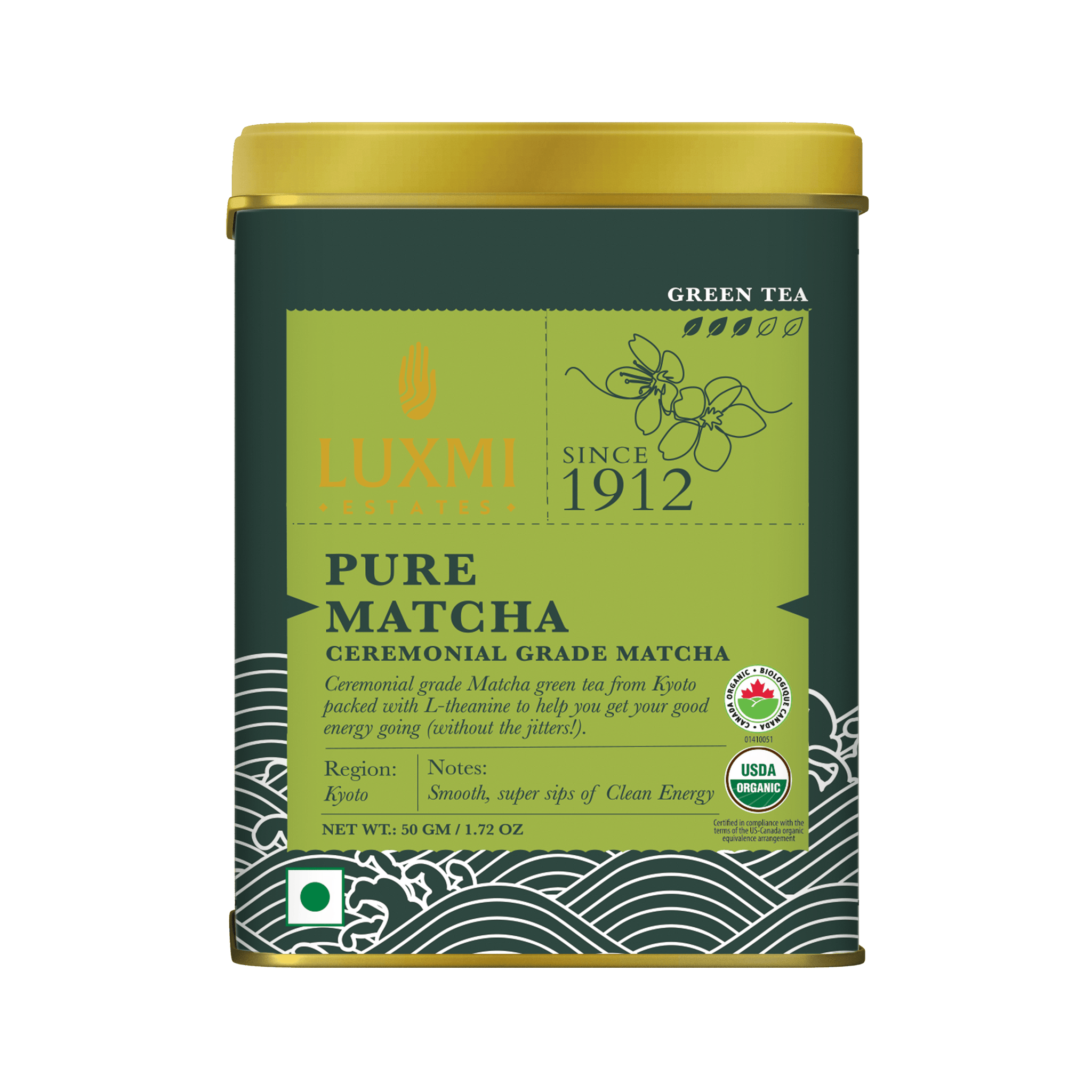 Matcha Tea | 50gm | Matcha Powder Organic Green Tea PACK OF 1 - Luxmi Estates USA