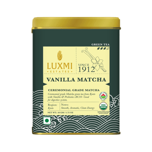 Matcha Vanilla with Probiotics | 50gm | Organic Green Tea - Luxmi Estates