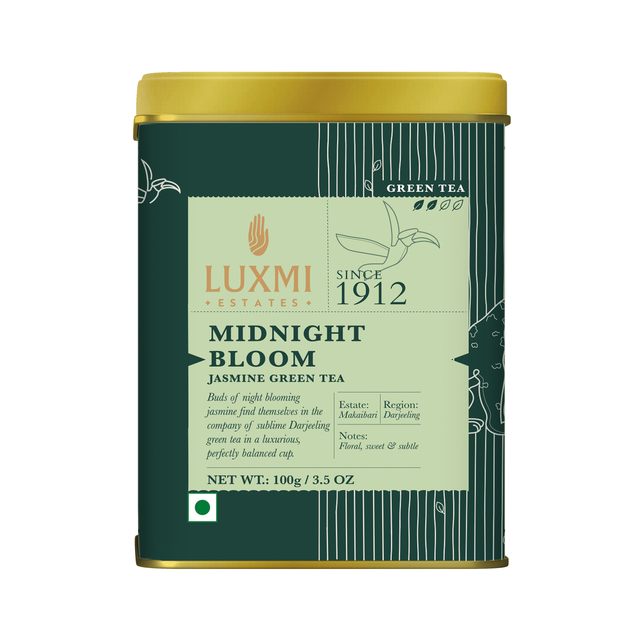 Midnight Bloom | 100gm | Organic Green Tea - Luxmi Estates