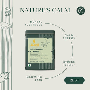 Midnight Bloom | 100gm | Organic Green Tea - Luxmi Estates USA