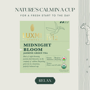 Midnight Bloom | 100gm | Organic Green Tea - Luxmi Estates