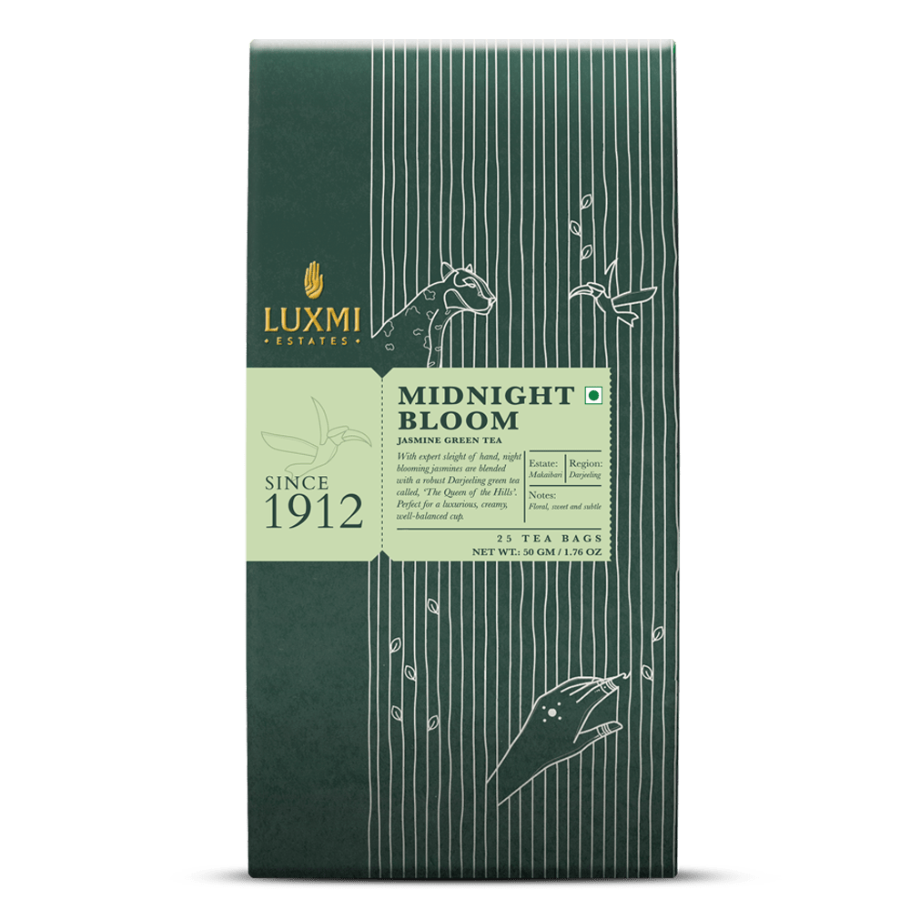 Midnight Bloom | 25 Tea Bags | Organic Green Tea - Luxmi Estates