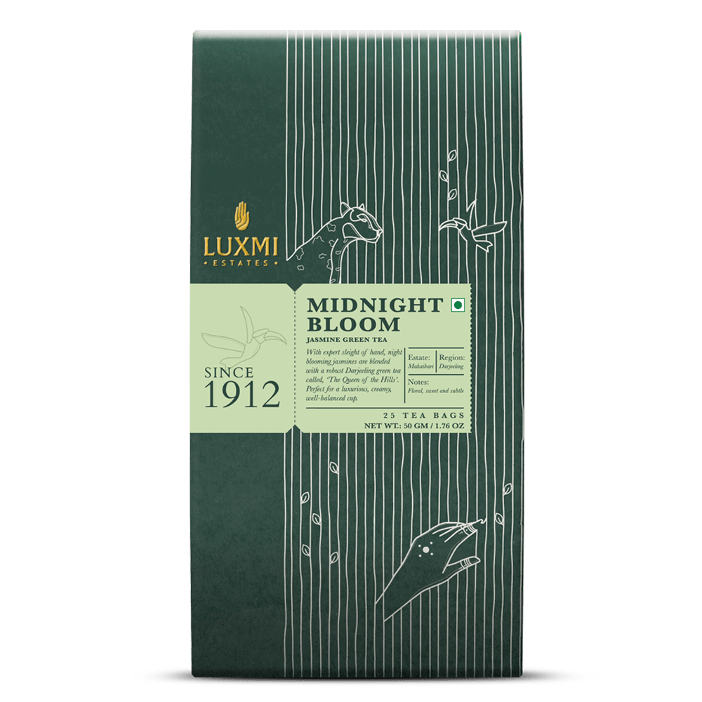 Midnight Bloom | 25 Tea Bags | Organic Green Tea PACK OF 2 - Luxmi Estates USA
