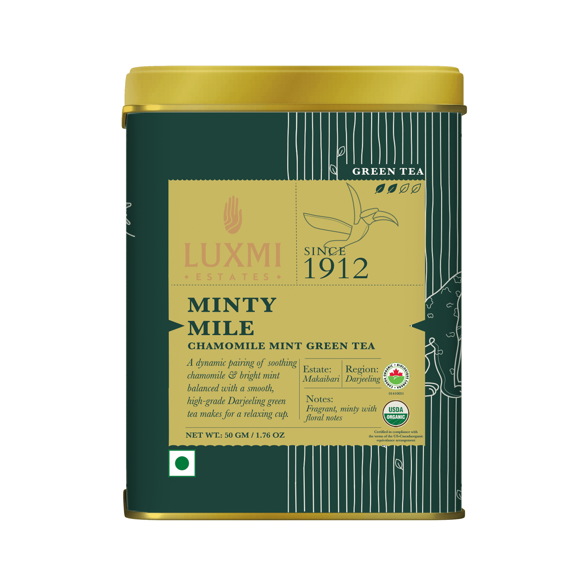 Minty Mile | 50gm | Organic Green Tea - Luxmi Estates