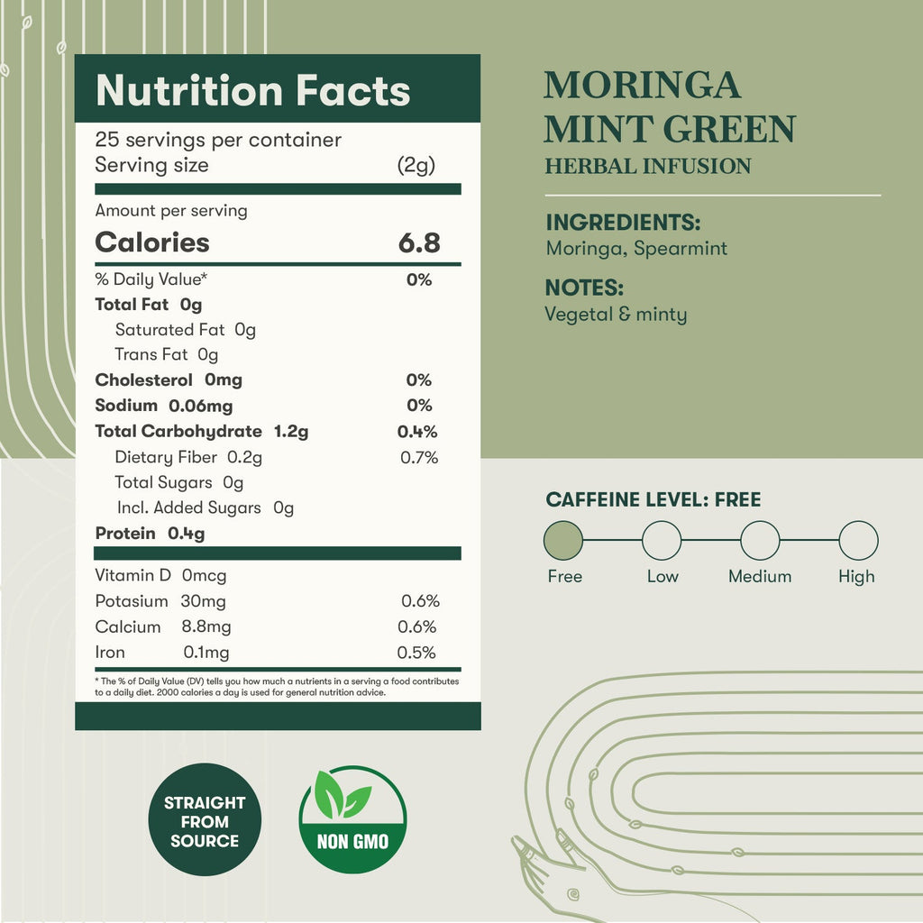 Moringa Mint | 50 gm | Organic Herbal Tea - Luxmi Estates USA