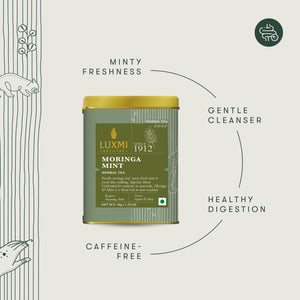 Moringa Mint | 50 gm | Organic Herbal Tea - Luxmi Estates