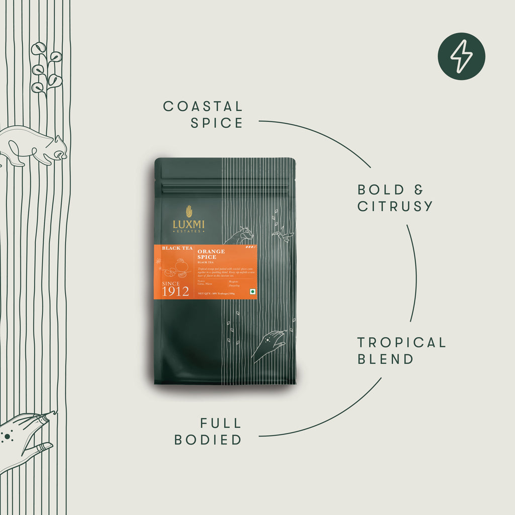 Orange Spice | 50 Tea Bags | Organic Black Tea - Luxmi Estates USA