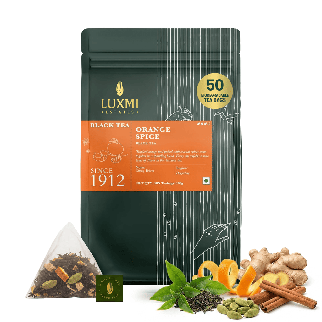 Orange Spice | 50 Tea Bags | Organic Black Tea - Luxmi Estates USA