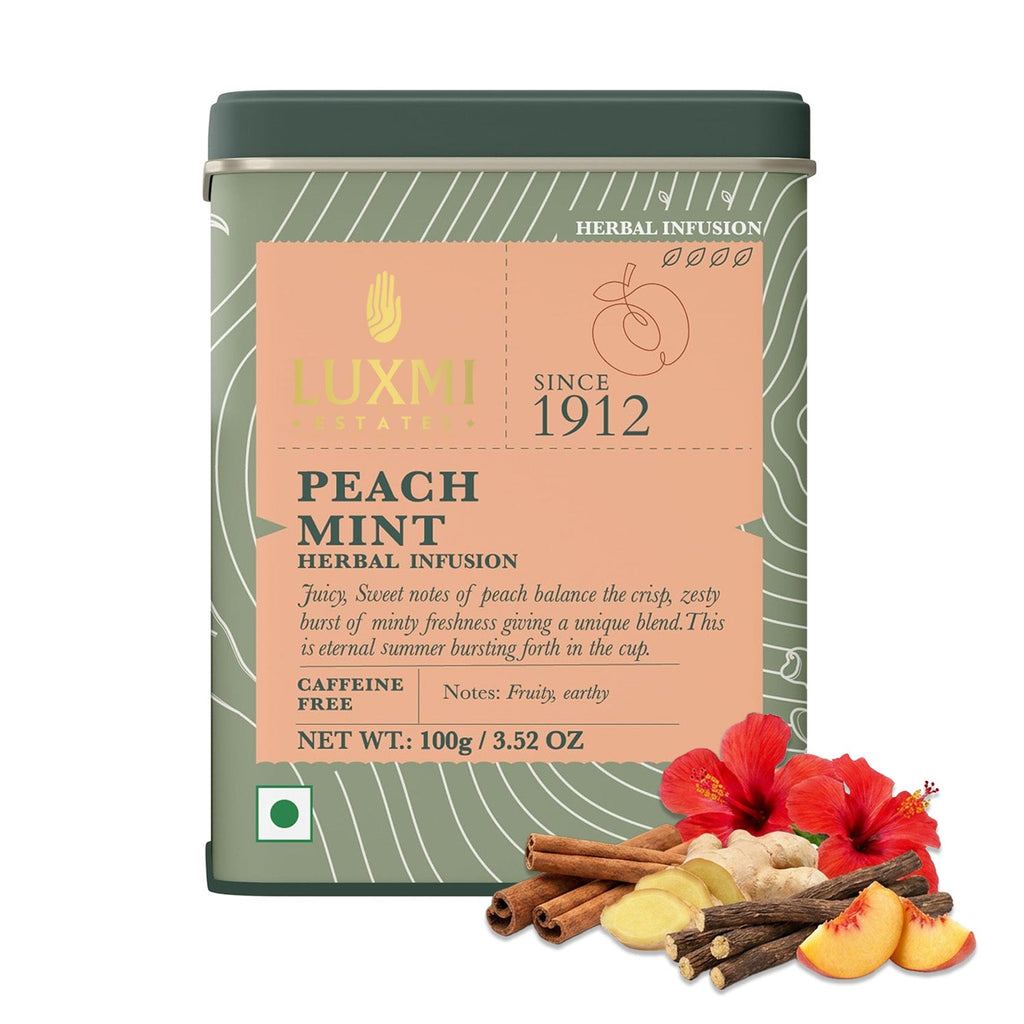 Peach Mint | 100 gm | Organic Herbal Tea - Luxmi Estates USA