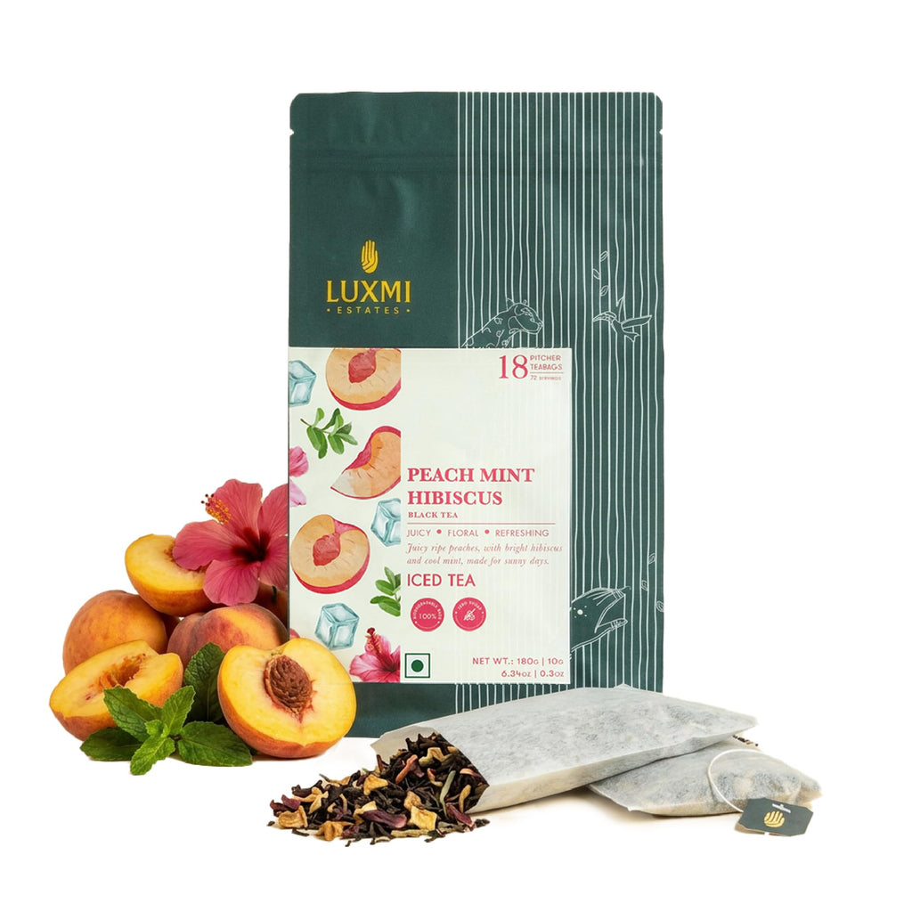 Peach Mint Iced Tea | 18 Pitcher Bags - Luxmi Estates USA
