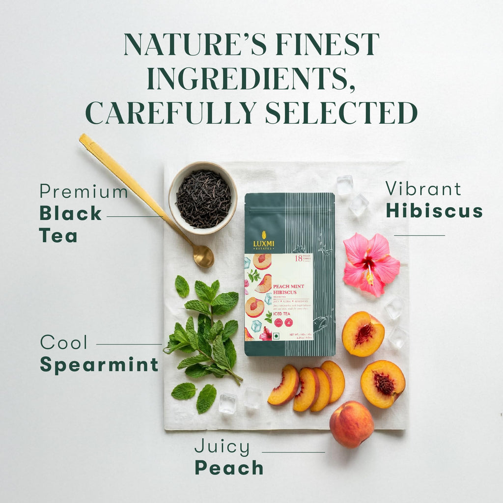 Peach Mint Iced Tea | 18 Pitcher Bags - Luxmi Estates USA