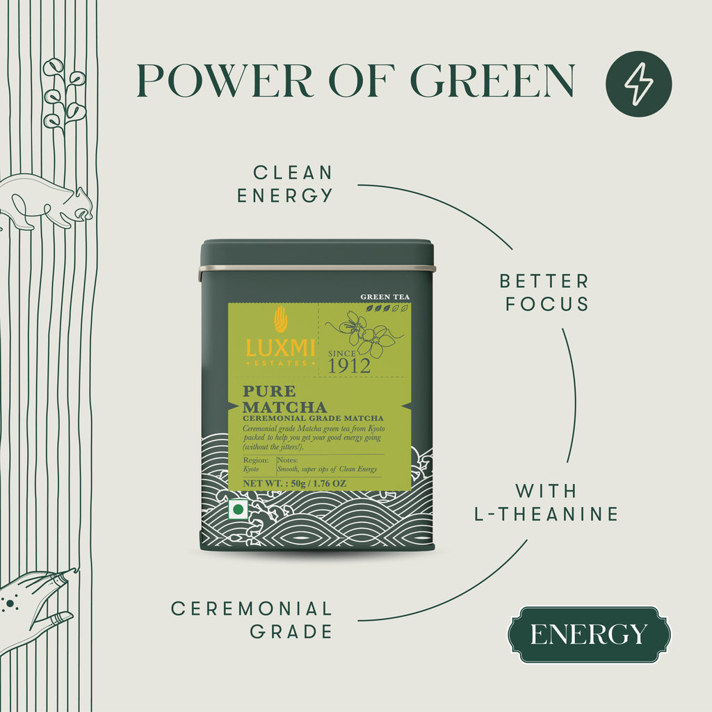 Pure Matcha Tea | 50gm | Matcha Powder Organic Green Tea - Luxmi Estates USA