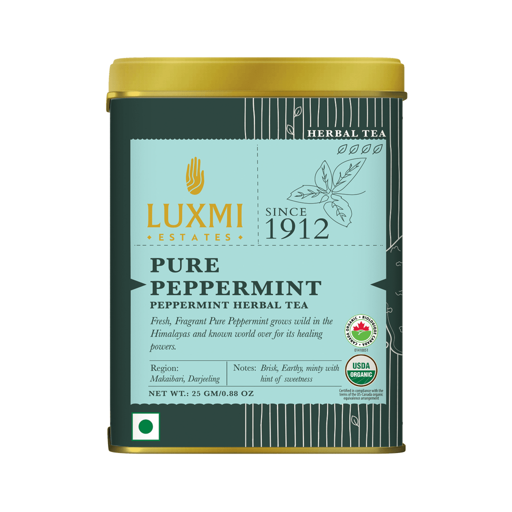 Pure Peppermint | 25gm | Organic Herbal Tea Pack of 1 - Luxmi Estates USA