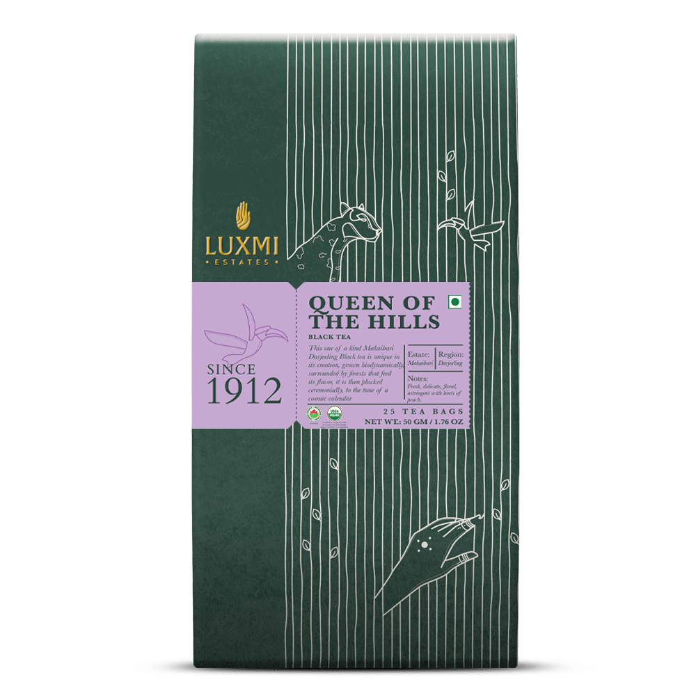 Queen of the Hills 25 Tea Bags | Queens Blend Black Tea PACK OF 2 - Luxmi Estates USA