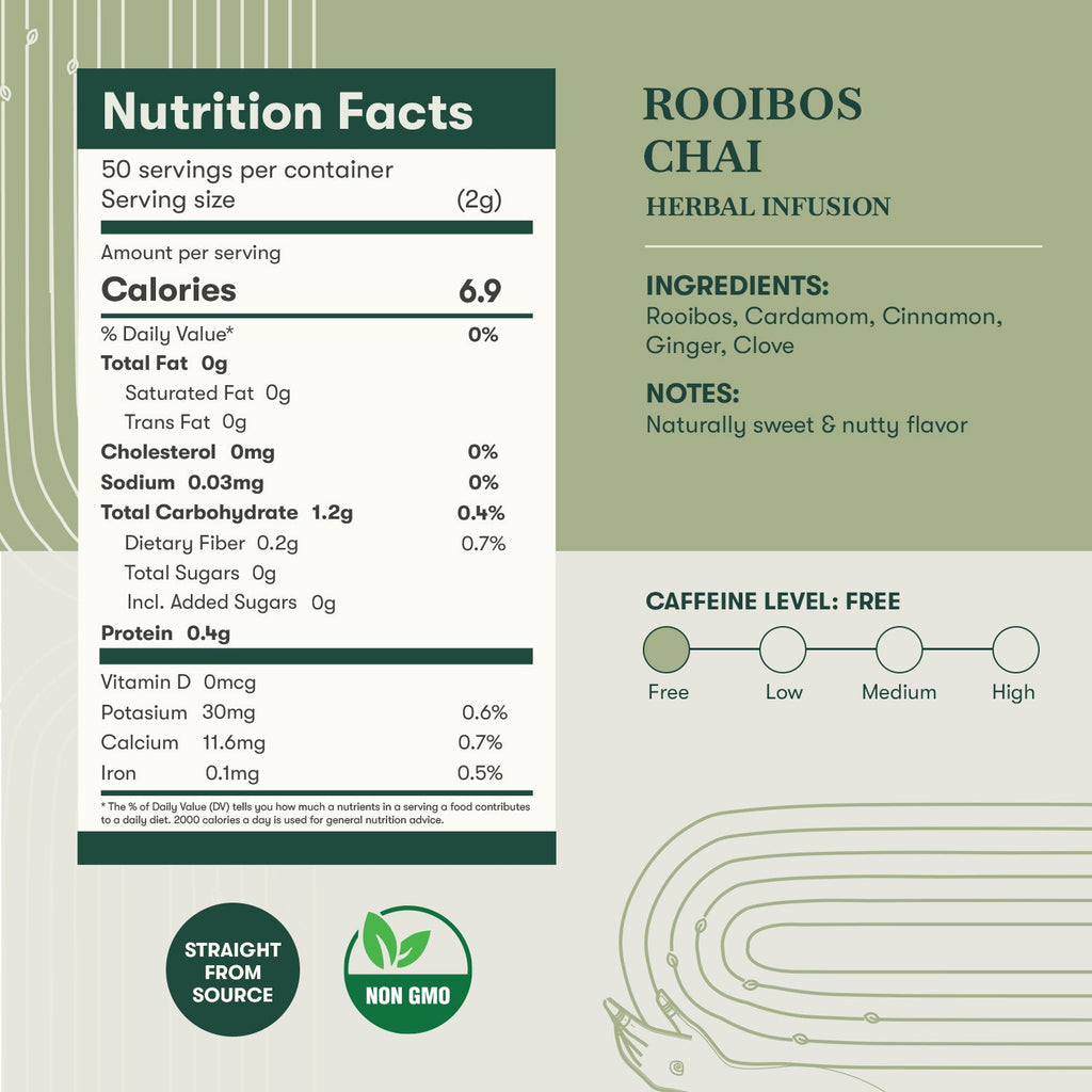 Rooibos Chai | 100 gm | Loose Herbal Tea - Luxmi Estates USA