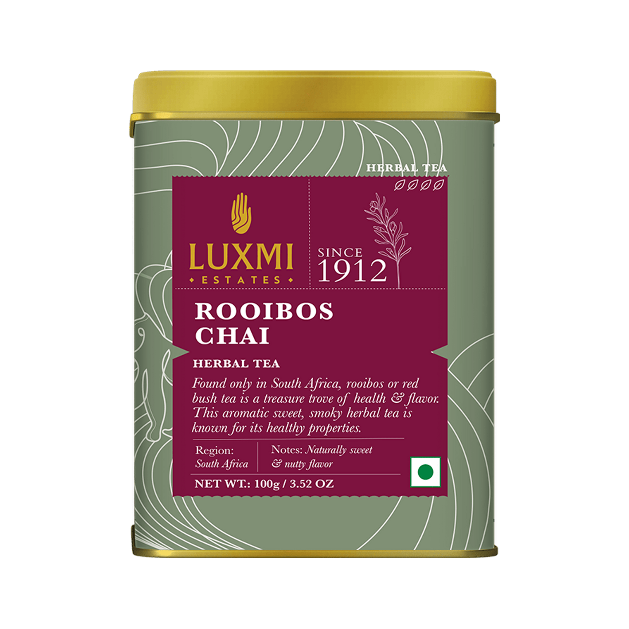 Rooibos Chai | 100 gm | Loose Herbal Tea PACK OF 2 - Luxmi Estates USA
