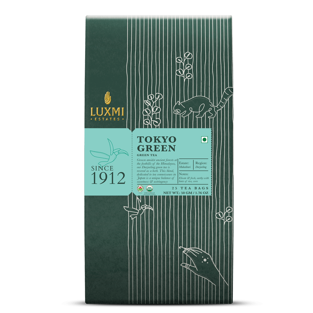 Tokyo Green | 25 Tea Bags | Organic Green Tea - Luxmi Estates