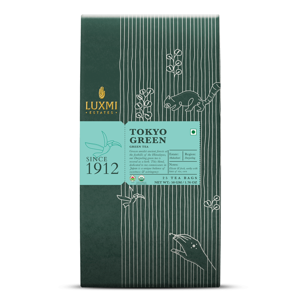 Tokyo Green | 25 Tea Bags | Organic Green Tea PACK OF 3 - Luxmi Estates USA