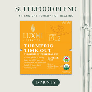 Turmeric Time - Out | 100gm | Organic Herbal Tea - Luxmi Estates