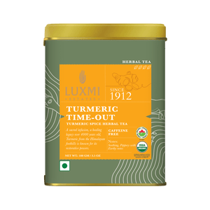 Turmeric Time - Out | 100gm | Organic Herbal Tea PACK OF 2 - Luxmi Estates USA