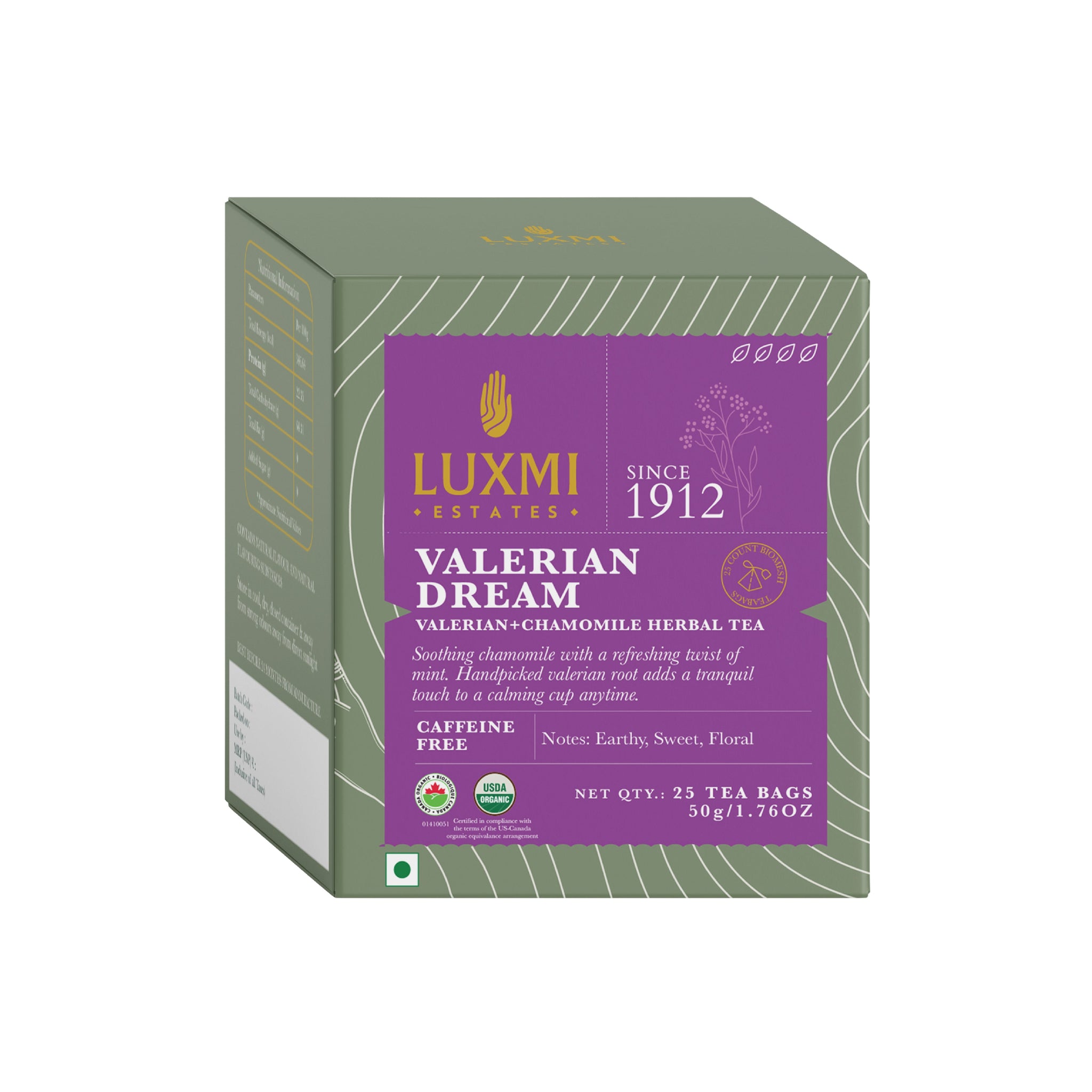 Valerian Dream | 25 Tea Bags | Herbal Tea - Luxmi Estates USA