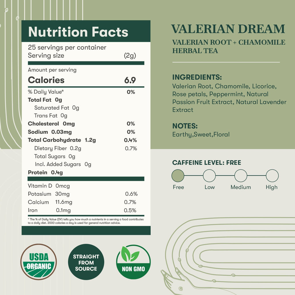Valerian Dream | 25 Tea Bags | Herbal Tea - Luxmi Estates USA