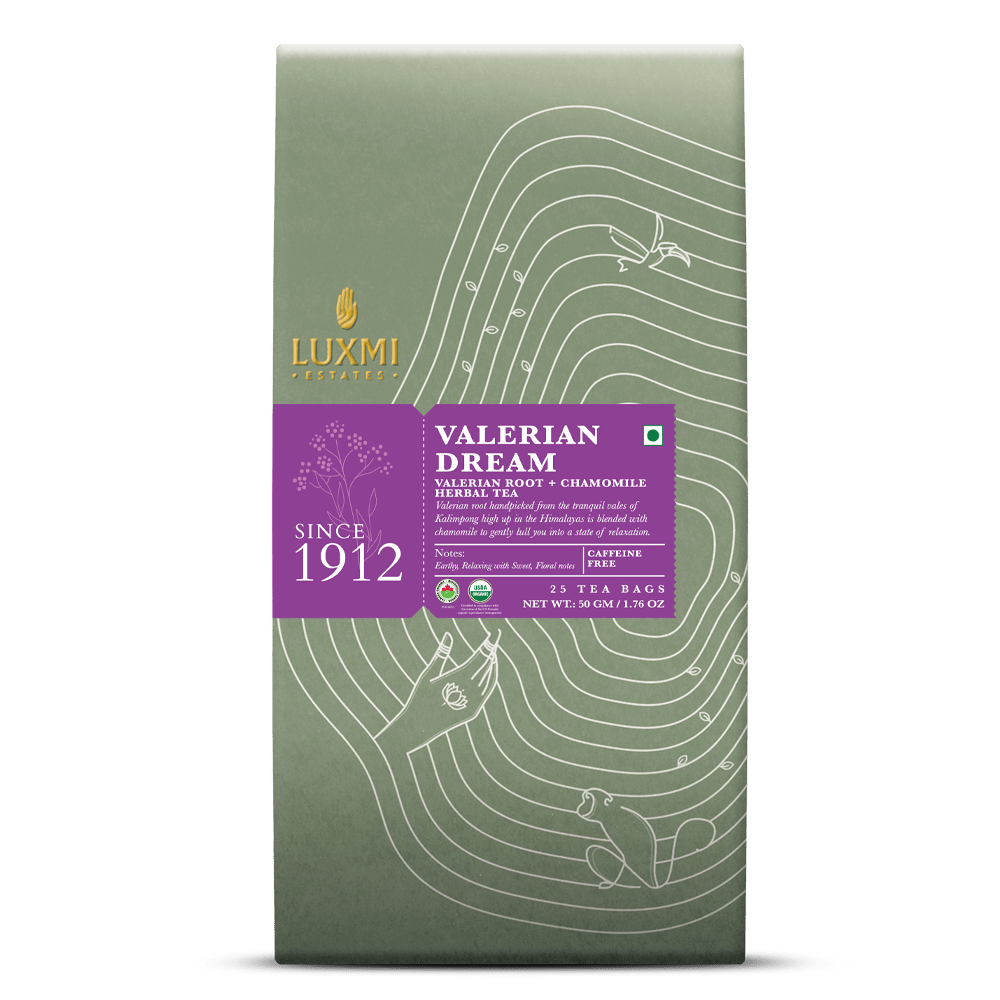 Valerian Dream | 25 Tea Bags | Organic Herbal Tea PACK OF 3 - Luxmi Estates USA
