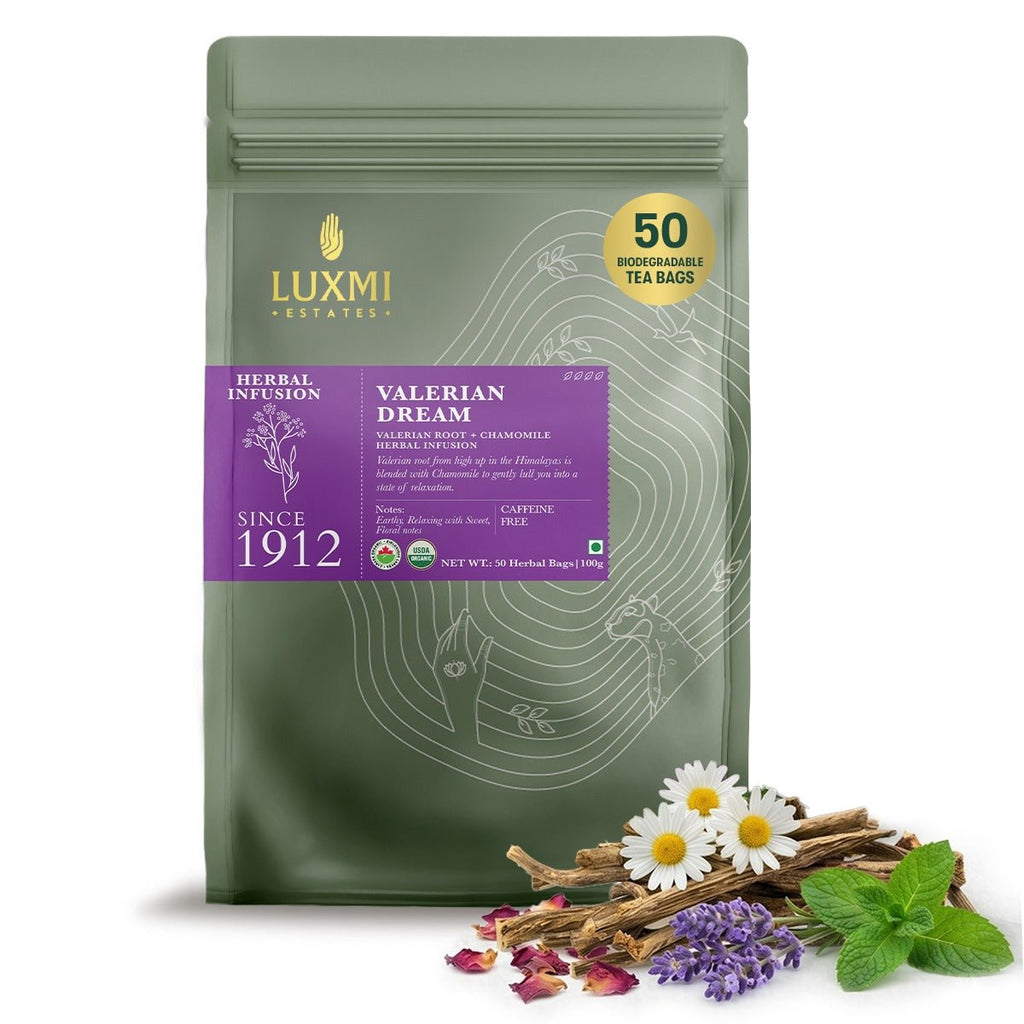 Valerian Dream | 50 Tea Bags | Herbal Tea - Luxmi Estates USA