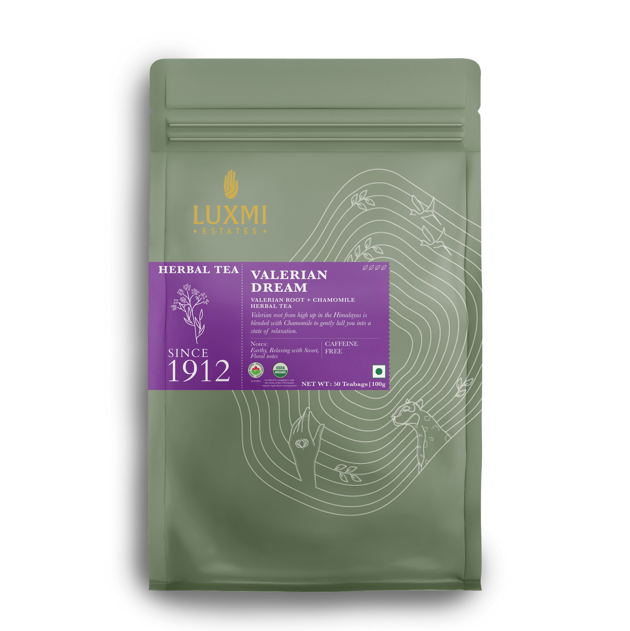 Valerian Dream | 50 Tea Bags | Sleep Tea - Luxmi Estates