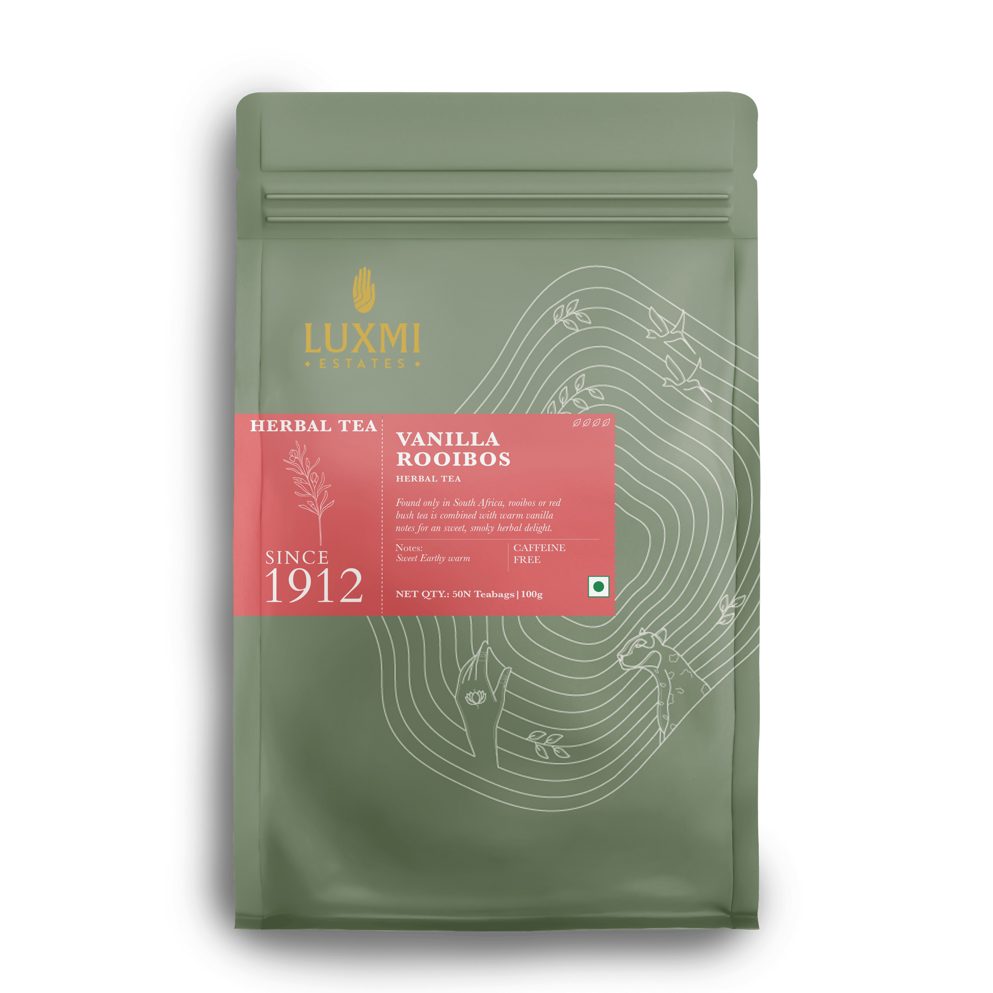 Vanilla Rooibos | 50 Tea Bags | Herbal Tea - Luxmi Estates