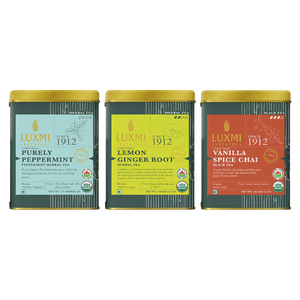 Tea Bundle - Stress Relief, Bedtime & Detox Tea Collection - Organic Loose Tea - Luxmi Estates
