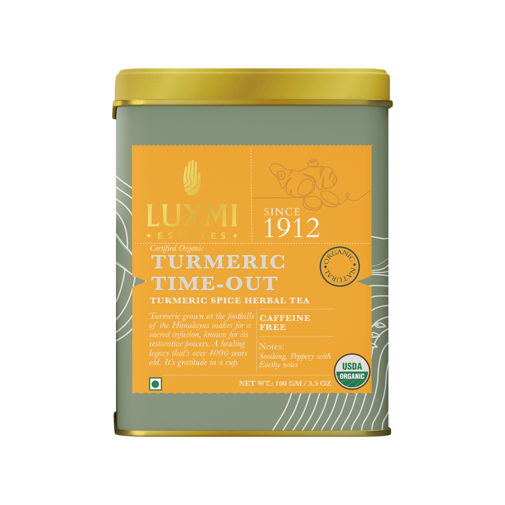 Turmeric Time-Out | 100gm | Organic Herbal Tea - Luxmi Estates