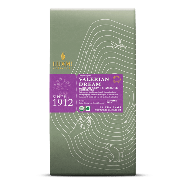 Valerian Dream 25 Tea Bags Organic Herbal Tea Luxmi Estates